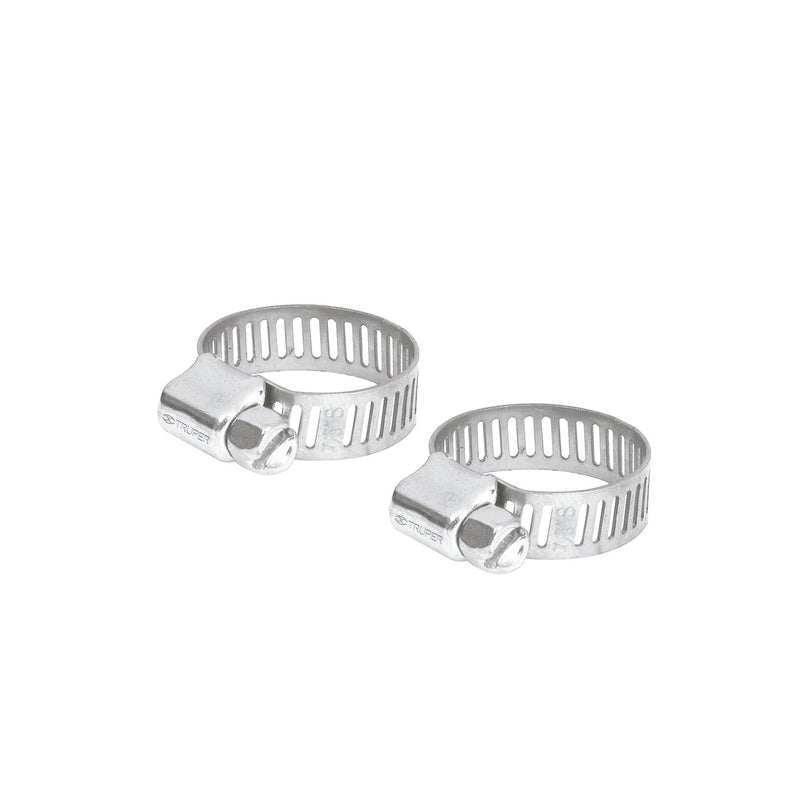 Abrazadera De Acero Inoxidable ( 19 Mm - 27 Mm ) C/Tornillo 2 Pzas Mod.M-10B Ref. 10013 Marca Truper