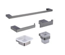 Accesorios De Baño 5 Pzas (Gunmetal Black) Cuadrado Ref. Gri.04.10 Marca Bari