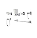 Accesorios De Baño 6 Pzas ( Acabado Cromado ) Cuadrado Serie Lago Ref. M2161 Marca Mhiler