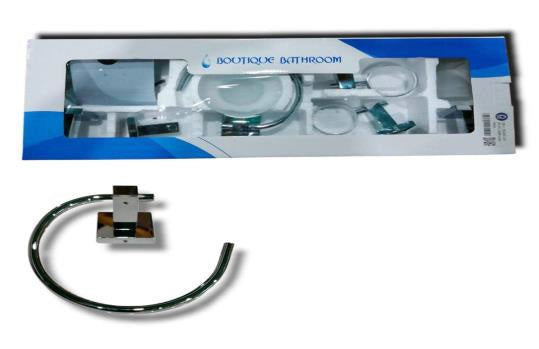 Accesorios Para Baño Set De 6 Pzas Cuadrado Mod. 50200-Cp Cromado Marca Omega