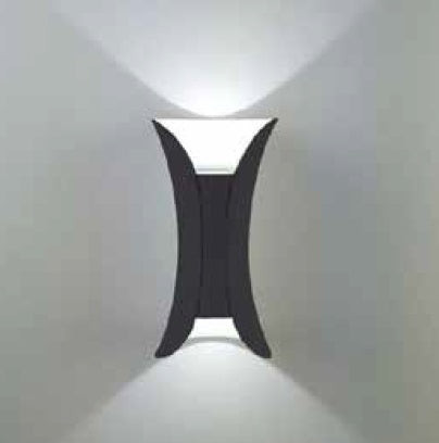 Aplique De Pared Hourglass 10W 4500K 75Lm Ip65 21Cm X 4,5Cm Negro Ref.Hy80510/ 014571 Marca Iluminak