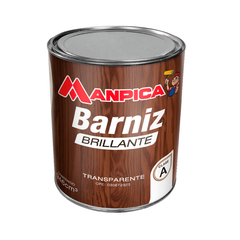 Barniz Brillante Transparente Natural De 1/4 De Gl Ref. Sba-000-04 Marca Manpica