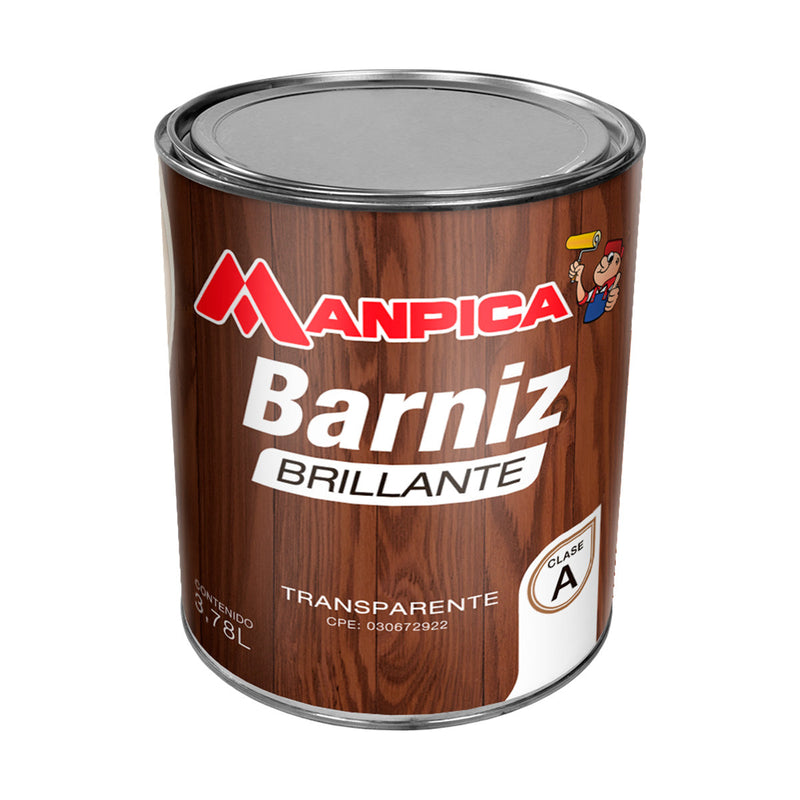 Barniz Brillante Transparente Natural 1 Gl Ref. Sba-000-10 Marca Manpica