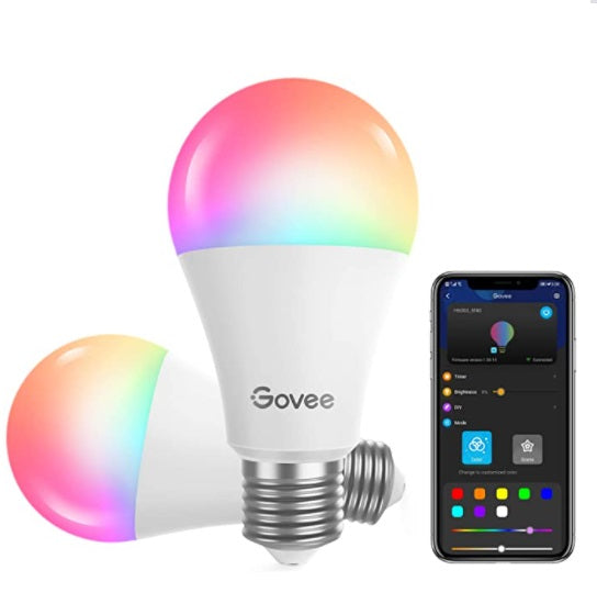 Bombillo Led Tipo Bulbo A19 Rgb Smart Wifi 9 W 800 Lm (Pack 2 Unds) Ref.B60031C1Au Marca Govee