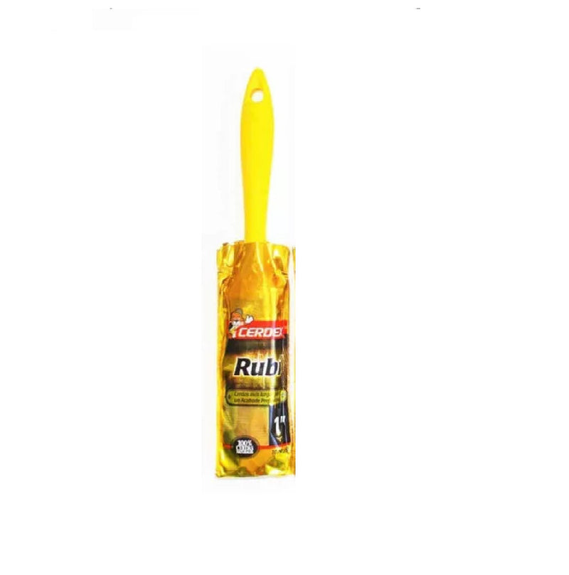 Brocha De 1" Mod. Rubi Mango Amarillo Ref. 143104 Marca Cerdex
