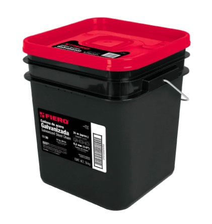 Cadena Galvanizada 1/4" ( Cubeta 26 Kg X 35 Mts) Mod. Caga-1/4" Ref. 44271 Marca Fiero