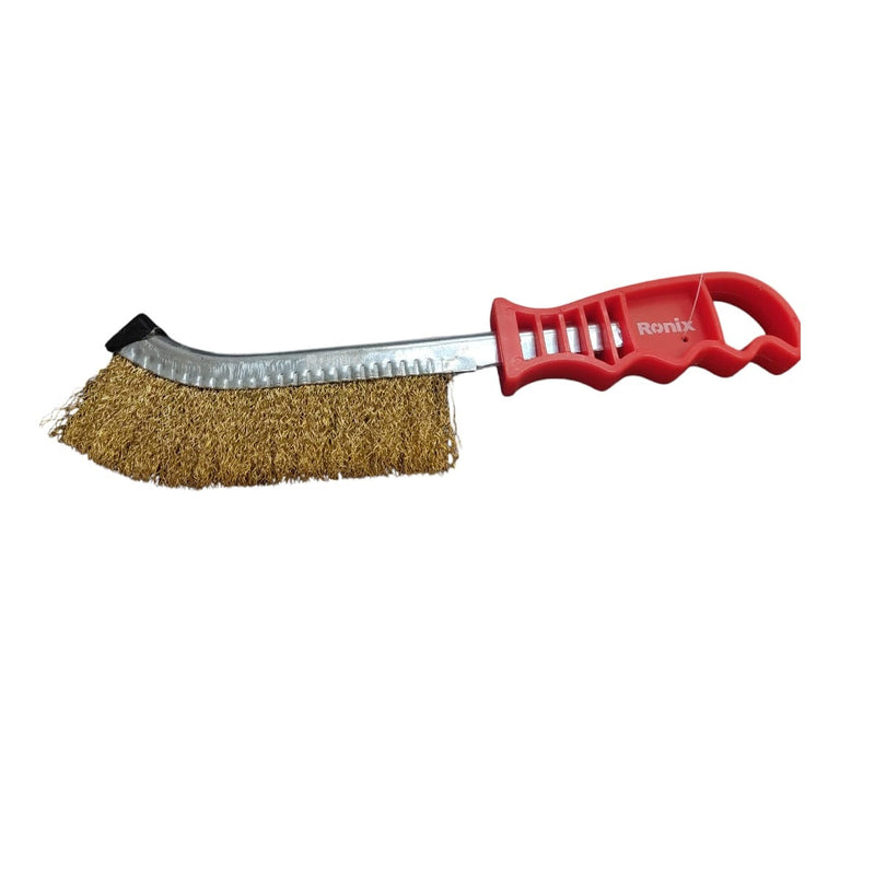 Cepillo De Alambre 10" Curvo Alambre Acero Latonado Ref. Rh-9948 Marca Ronix