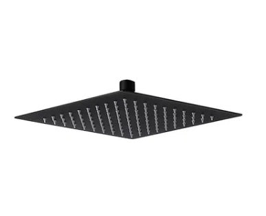 Ducha / Regadera Ultrafina De Alta Presion Cuadrada Negro Mate 25 Cm Ref. Duc.04.09 Marca Bari