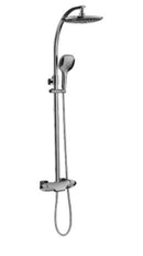 Barra De Ducha Termostatica C/Boton Bloqueo 38° Foglia Brush Nickel / Acero Inox Ref. Duc.08.01 Bari