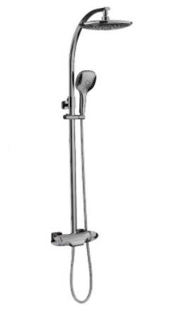 Barra De Ducha Termostatica C/Boton Bloqueo 38° Foglia Brush Nickel / Acero Inox Ref. Duc.08.01 Bari