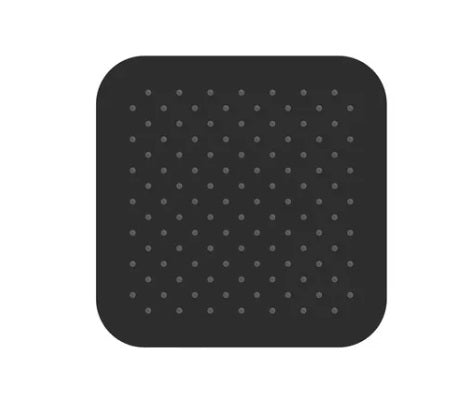 Ducha / Regadera De Pared Cuadrado 8" Acero Inox Serie Element Delgada Negro Ref. Nvreg1002 Nova