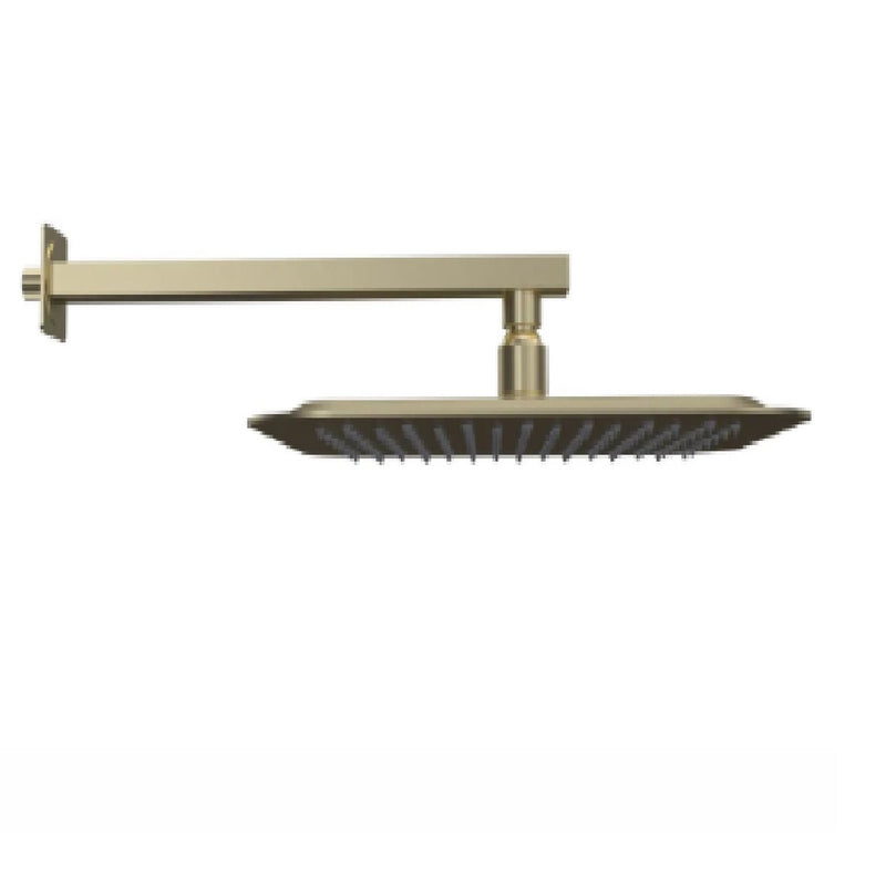 Ducha / Regadera De Pared Cuadrado 12" Acero Inox Serie Element Delgada Dorado Ref. Nvreg1005 Nova