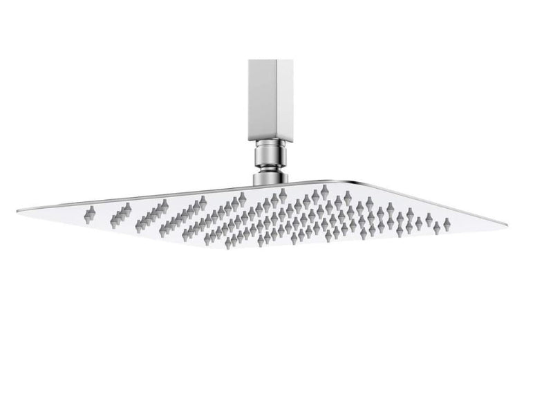 Ducha Cuadrada Ultra Delgada 16" Acero Inoxidable C/Tubo 45 Cm De Techo Ref. Cd-Hlfl16 Marca Omega