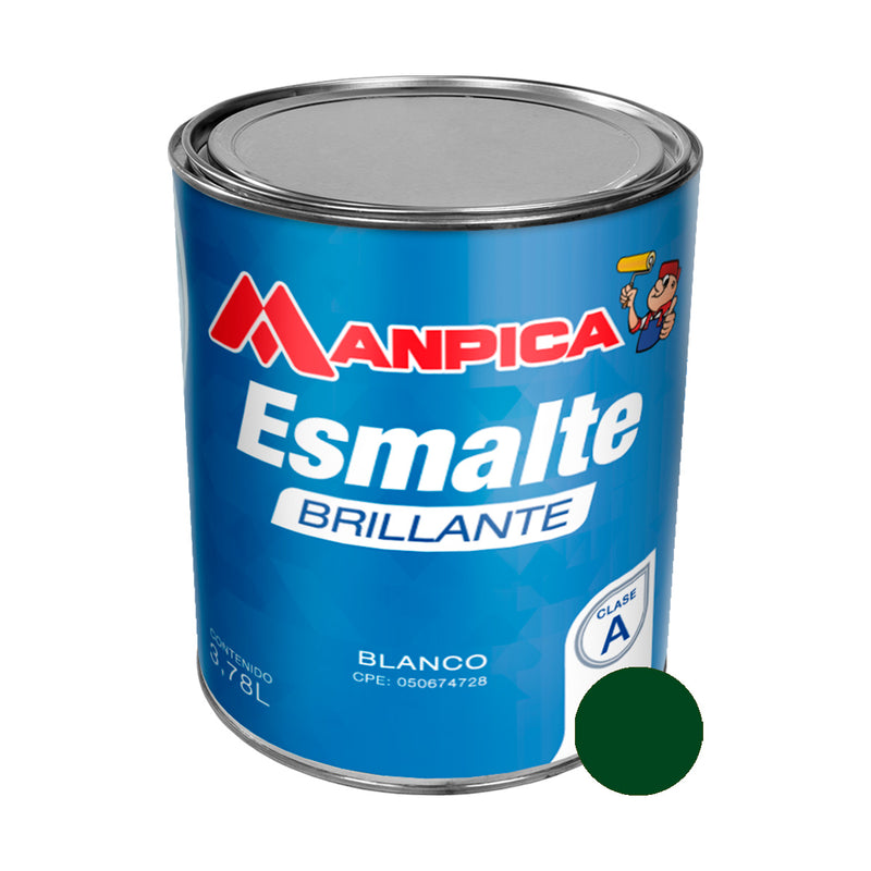 Esmalte Brillante Premiun Tipo A Color Verde Amazonas 1 Gl Ref. Ses-504-10 Marca Manpica