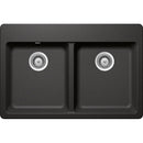 Fregadero De Cuarzo Mod.Greenwich N-200 2 Poncheras 83,82 Cm X 83,82 Cm X 55,89 Cm Marca Schock