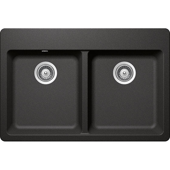 Fregadero De Cuarzo Mod.Greenwich N-200 2 Poncheras 83,82 Cm X 83,82 Cm X 55,89 Cm Marca Schock