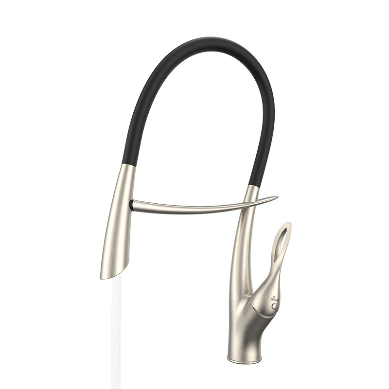 Griferia Monomando Alto 49Cm Para Fregadero Modelo Airone Brush Nickel Ref. Gri.03.41 Marca Bari