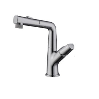 Griferia Monomando Alto Para Lavamanos Modelo Grezzo Brush Nickel Ref. Gri.02.22 Marca Bari