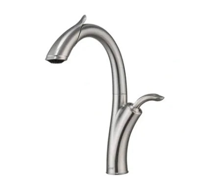 Griferia Monomando Alto 39Cm Para Fregadero Modelo Drago Brush Nickel Ref. Gri.03.36 Marca Bari