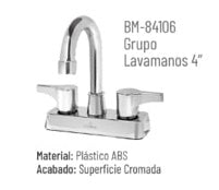 Griferia / Grupo Para Lavamanos Abs De 4" Serie Linea Boumac Ref. Bm-84106 / 000307 Marca Bm