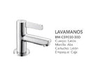 Griferia Monomando Bajo Para Lavamanos Linea Ideal Ref. Bm-Cs9030-30D Marca Bm