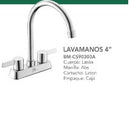 Griferia / Grupo Para Lavamanos 4" Cromado Linea Ideal Ref. Bm-Cs90303A Marca Bm