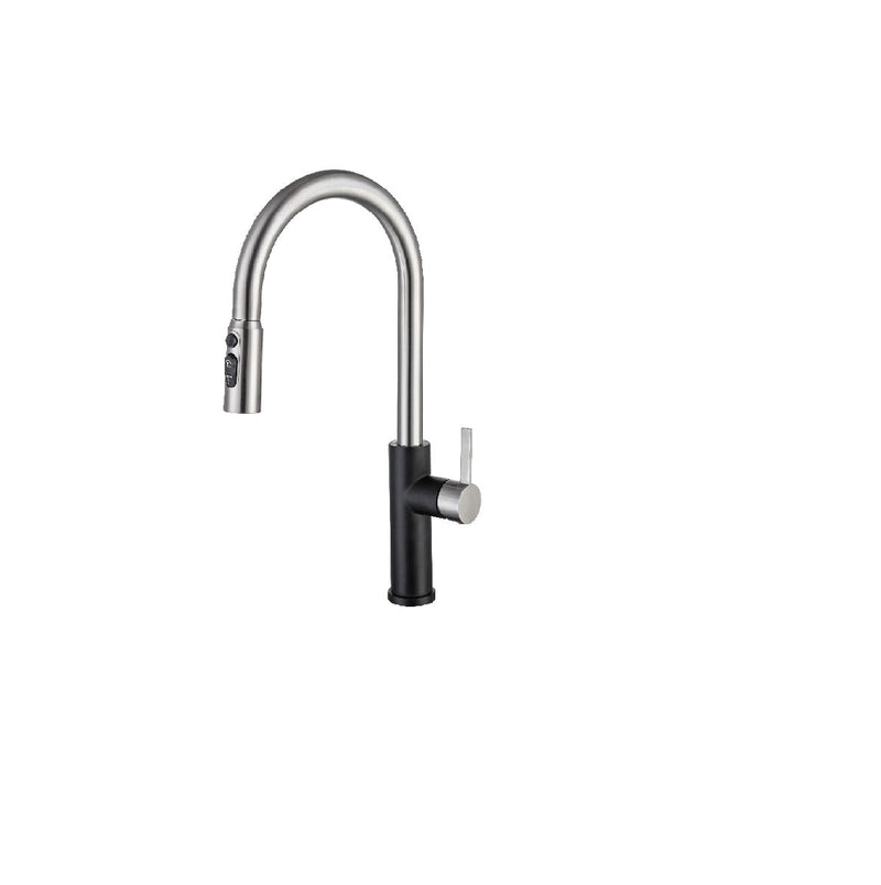 Griferia Monomando Alto P/ Fregadero Acero Inox Manguera Extraible Satinado Ref Girona Gasco