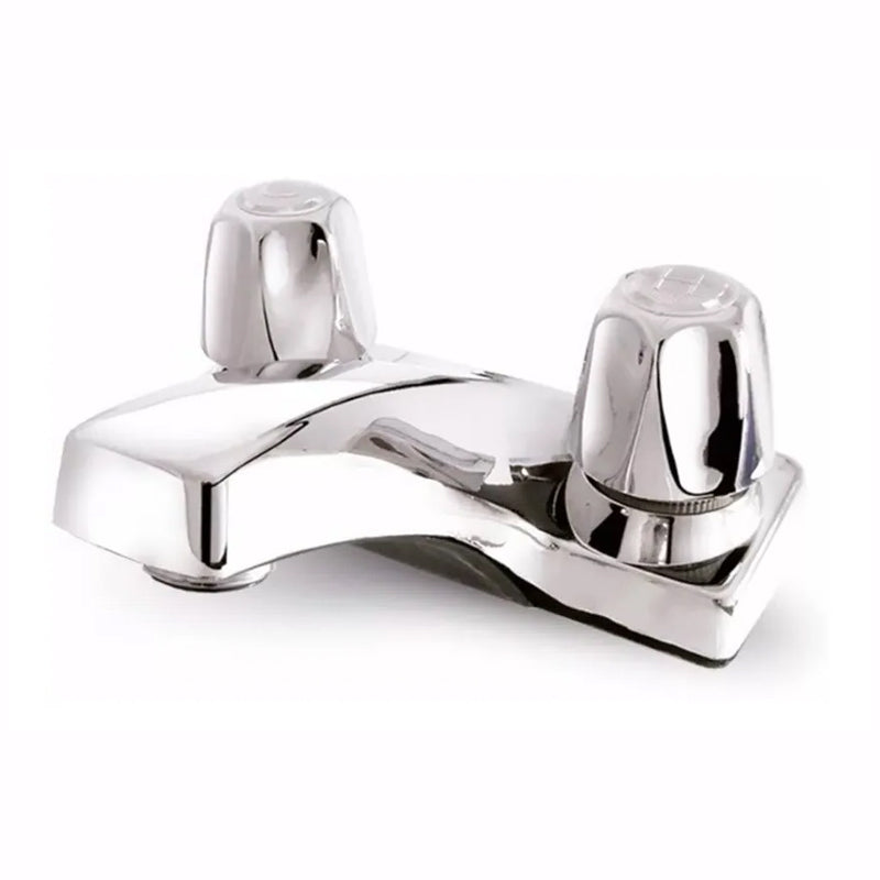 Griferia Para Lavamanos Serie Economica De 4" X 1/2" Cromada Ref. 1-650-04 Marca Grinaca