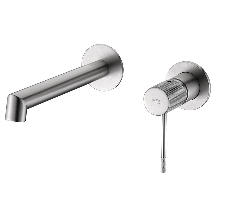 Griferia Monomando De Pared Para Lavamano Serie Line Niquel Cepillado Ref. Gld038-Nq Marca Imex