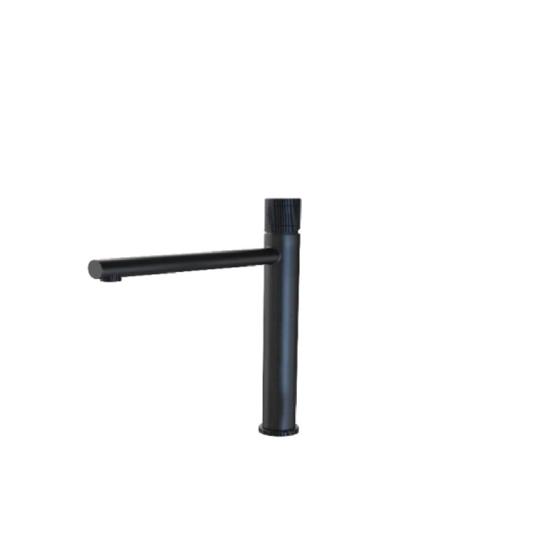 Griferia Monomando Alto P/ Lavamano Acero Inox Serie Futura Noir Rad. Negro Mate Ref Nvgri5661 Nova
