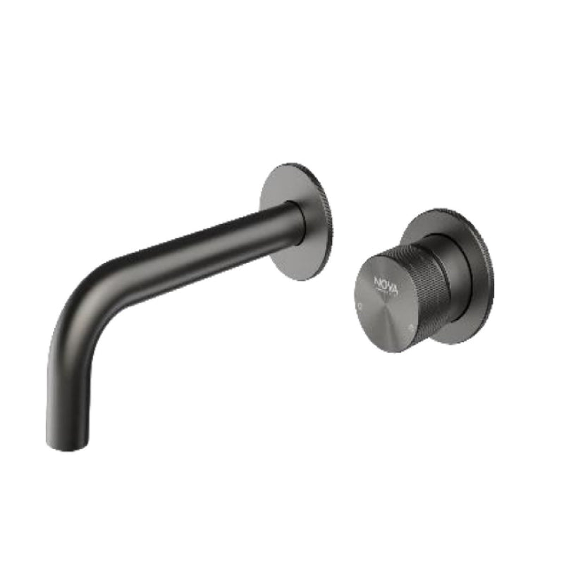 Griferia Monomando Empotrado De Pared Serie Futura Anthracite Rad / Gris Ref. Nvgri5676 Marca Nova