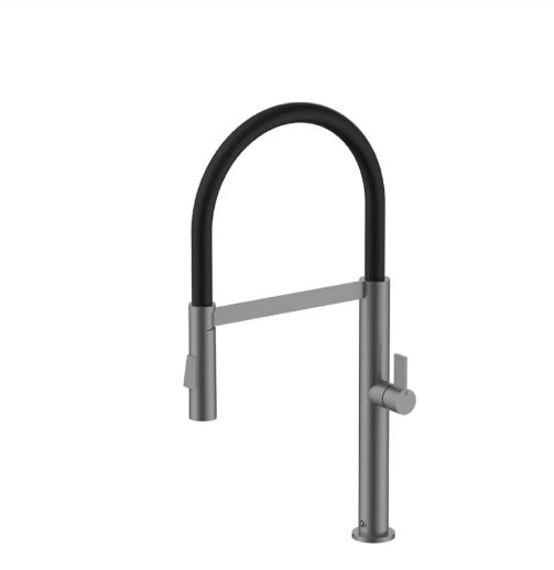 Griferia Para Fregadero Monomando Con Manguera Movil Serie Delta Color Gun Grey Marca Quality Metal