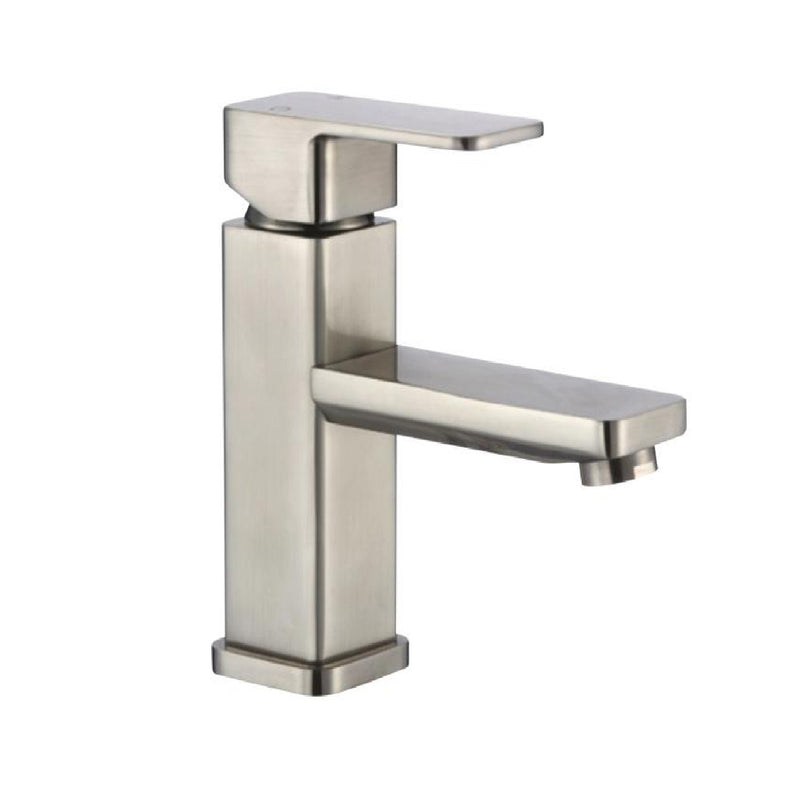 Griferia Monomando Bajo P/ Lavamanos Cuadrada Vastago Sedal Satinado Ref Gri-511 Marca Unique