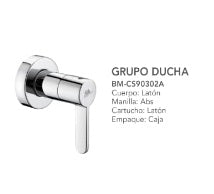 Grupo Para Ducha Monomando Cromado Linea Ideal Ref. Cs90302A Marca Bm