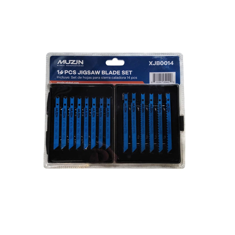 Hoja De Sierra Caladora 3" ( 6/8/10/14/18/24/32 Tpi ) Madera/ Hss 14 Pzas Ref. Xjb0014 Marca Muzin