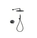 Kit / Conjunto De Ducha Monomando Empotrado Serie Line Black Gun Metal Ref. Gpd038/Bgm Marca Imex