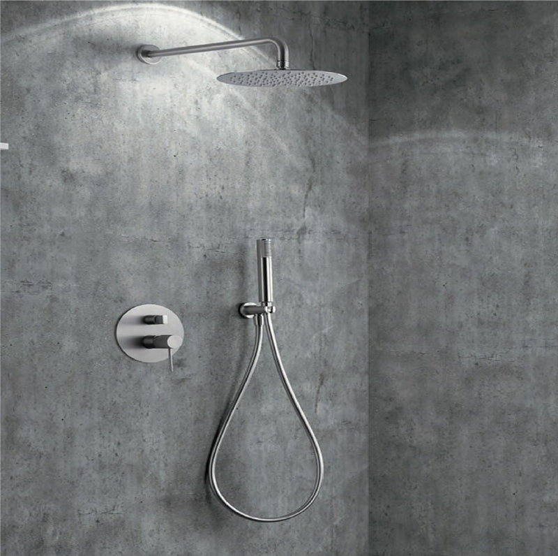 Kit / Conjunto De Ducha Monomando Empotrado Serie Line Niquel Cepillado Ref. Gpd038/Nq Marca Imex