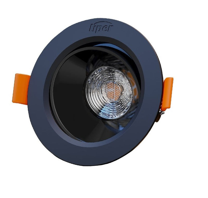 Lampara Led Spot Basculante Redondo 7W 2700K 630Lm 100/285V C/Negro Ref. Lp-Cl07G01-Yb27 Marca Liper