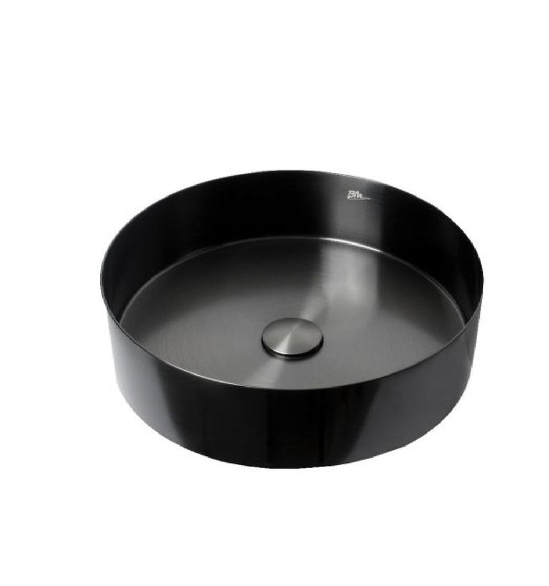 Lavamanos Redondo De Sobreponer Acero Inox 40Cm De Diametro Dark Grey Ref. Wbtdnmbg Marca Bm