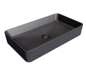 Lavamanos Rectangular De Sobreponer 60 Cm Art Square Finecraft Noir Ref. Nvlav7783 Marca Nova