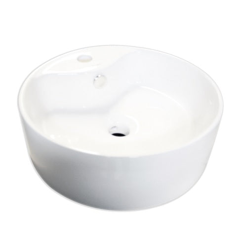 Lavamanos Redondo De Sobreponer 40 Cm X 15.5 Cm Color Blanco Ref.Lav-01 Marca Unique