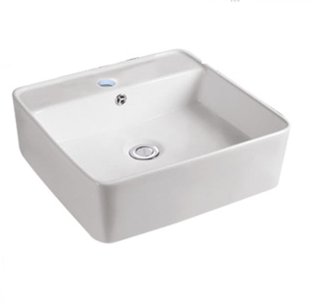 Lavamanos Cuadrado De Sobreponer 41 Cm X 41 Cm X 15 Cm Color Blanco Ref.Lav-13 Marca Unique