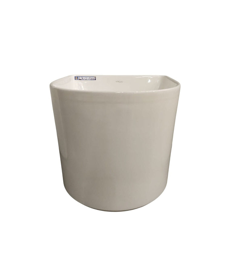 Lavamanos Semiovalado Aereo 40 Cm X 40 Cm X 38 Cm Color Blanco Ref. Lav-2001 Marca Unique