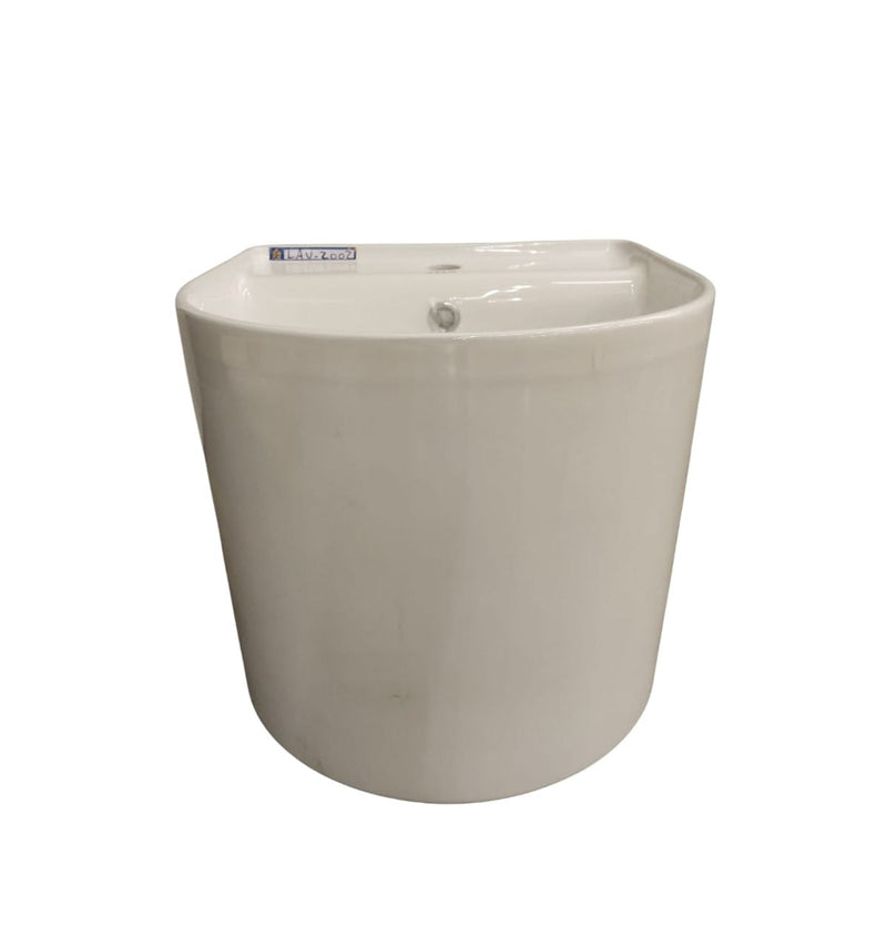 Lavamanos Semiovalado Aereo 40 Cm X 40 Cm X 38 Cm Color Blanco Ref. Lav-2002 Marca Unique