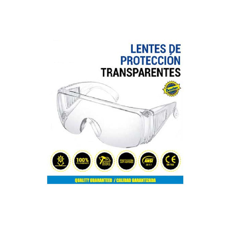 Lentes De Seguridad Cuadrados - Policarbonato - Transparente Ref. 50351 / 197802 Marca Brufer