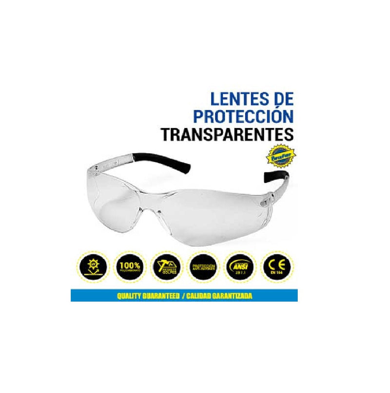Lentes De Seguridad Ovalados - Policarbonato - Transparente Ref. 50353 / 197826 Marca Brufer