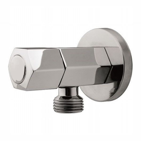 Llave De Arresto Cromada De 1/2" X 1/2" Macho-Hembra Con Roseta Blister Ref. Llaa Marca Bm