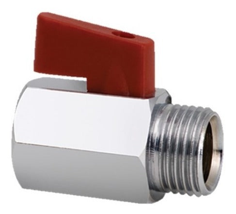 Llave De Arresto Mini 1/2" X 1/2" Cromada C/M Ref. 01B805 Marca Fp