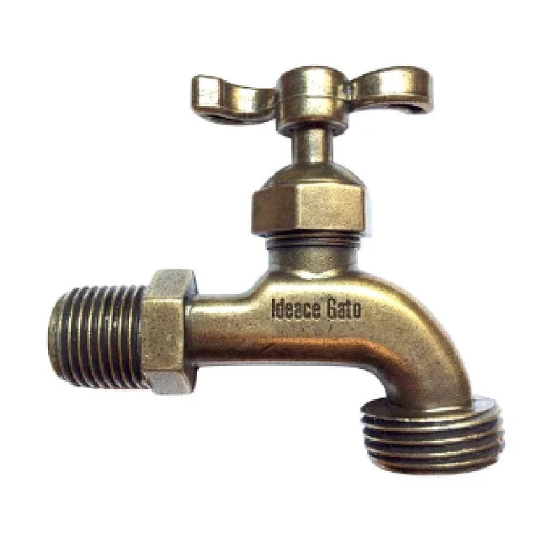 Llave De Chorro / Manguera 1/2" Laton Anticado Mod. 1335 Ref. Ide-6133502 / 457454 Marca Ideace