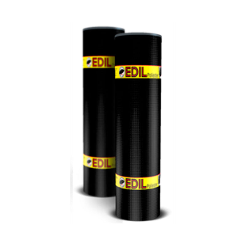 Manto Asfaltico Poly Reforzado Con Tela De Poliester 3 Mm Espesor 1 X 10 Mts Marca Edil